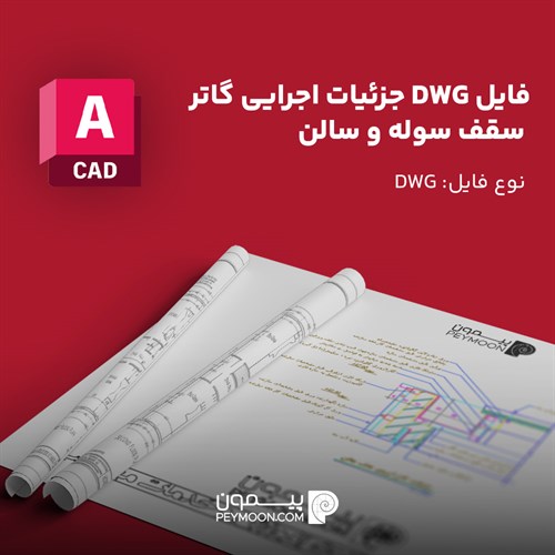 دانلود جزئیات اجرایی گاتر سقف سوله و سالن | فایل DWG اتوکد